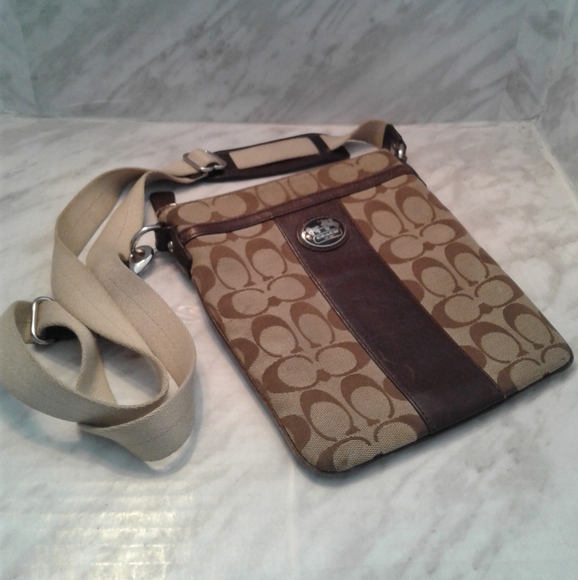 COACH - Sutton Signature Swingpack Khaki/Mahogany Jaquard M1175-43976 - Picture 3 of 7